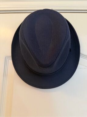 Mirmaru Men's Classic Navy Fedora Hat - 100% Cotton